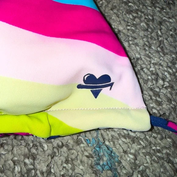 Lost reversible multicolored bikini halter triangle & tie bottoms - Picture 8 of 11